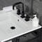 Kingston Brass VWP2522W8A0 25" Ceramic Console Sink (8", 3-Hole), White/Matte Black VWP2522W8A0 - alternate 7